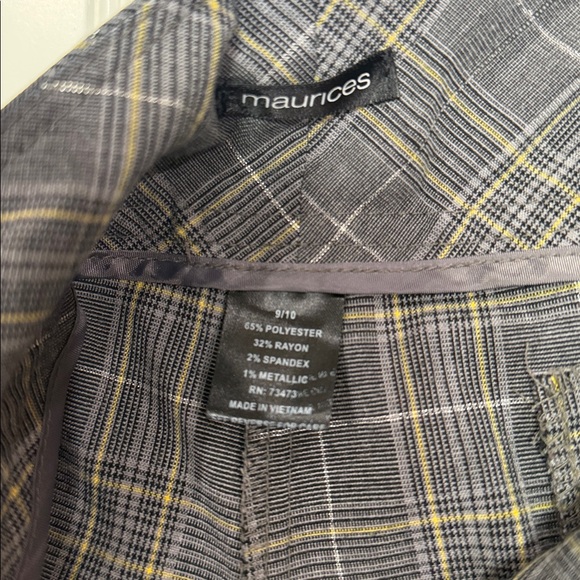 Maurices Plaid Wide Leg Pants Bell Bottom Button Zip Closure Stretch Size 9/10 - Picture 4 of 6